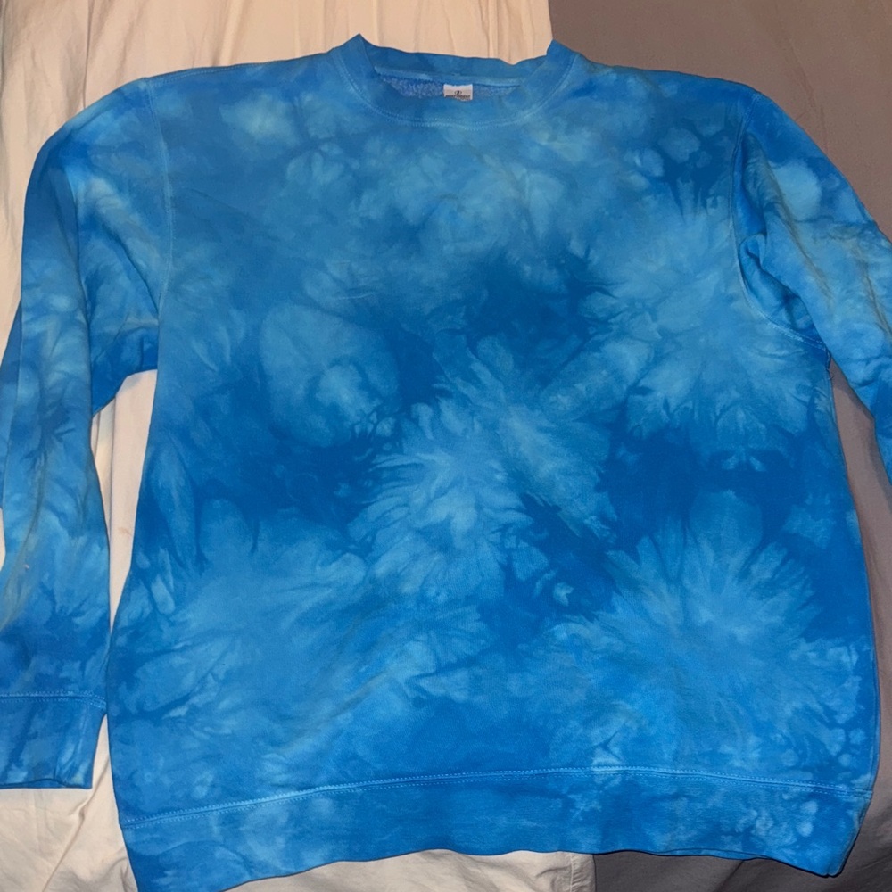 Blue Tie-Dye Crewneck Sweatshirt